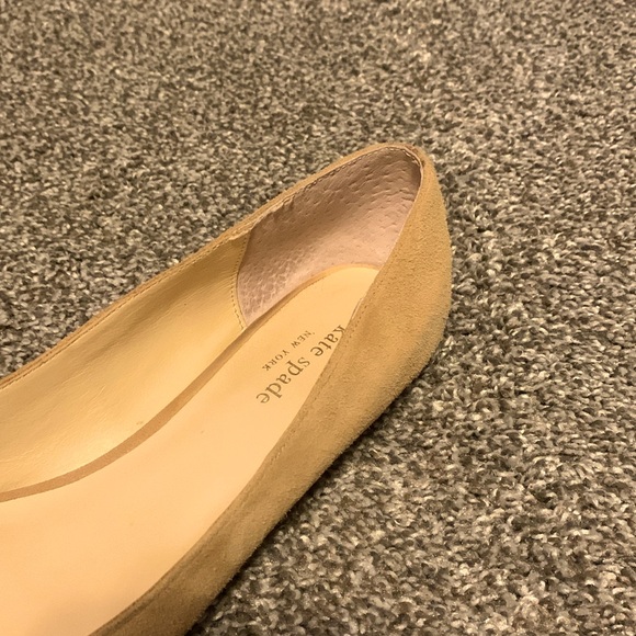 Used Kate Spade Norah Suede Pointy Flats Tan Size 10 - Picture 5 of 9
